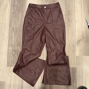Leather Brown Women's Pants